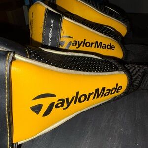 Mix of TaylorMade Black and Yellow Golf Headcovers (3) and free black and red!